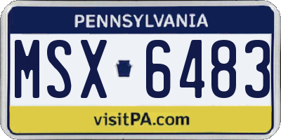 PA license plate MSX6483