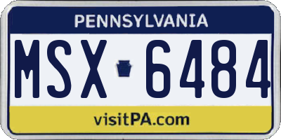 PA license plate MSX6484