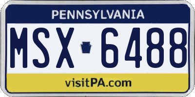 PA license plate MSX6488