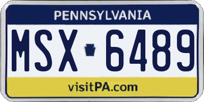 PA license plate MSX6489