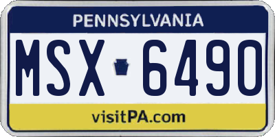 PA license plate MSX6490