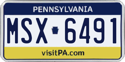 PA license plate MSX6491