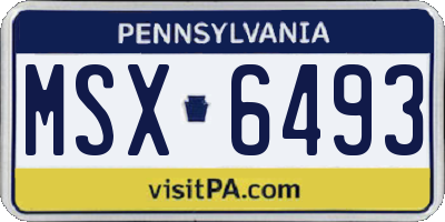 PA license plate MSX6493