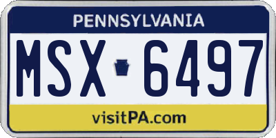 PA license plate MSX6497
