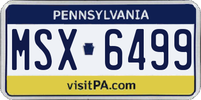 PA license plate MSX6499