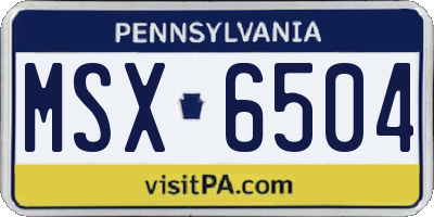 PA license plate MSX6504