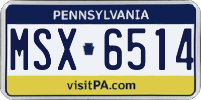 PA license plate MSX6514