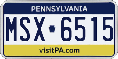 PA license plate MSX6515