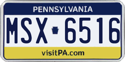 PA license plate MSX6516