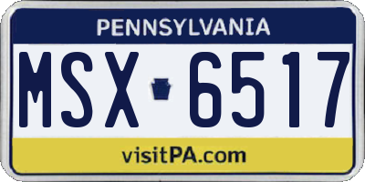PA license plate MSX6517