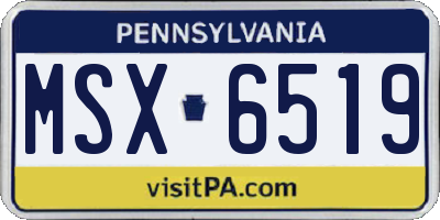 PA license plate MSX6519