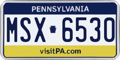 PA license plate MSX6530