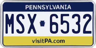 PA license plate MSX6532