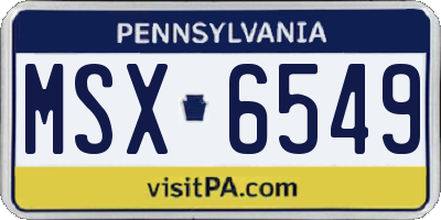 PA license plate MSX6549