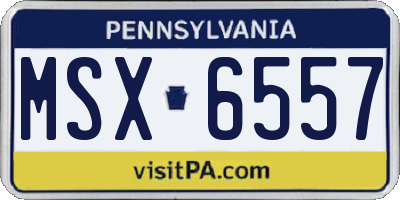 PA license plate MSX6557