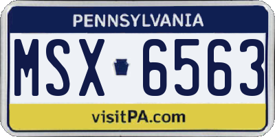 PA license plate MSX6563