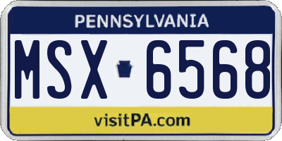 PA license plate MSX6568