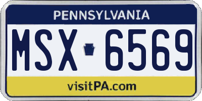 PA license plate MSX6569