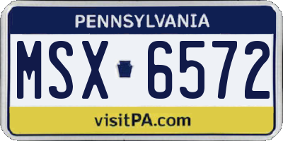 PA license plate MSX6572
