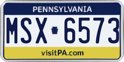 PA license plate MSX6573