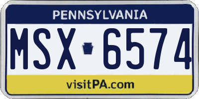 PA license plate MSX6574