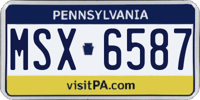 PA license plate MSX6587
