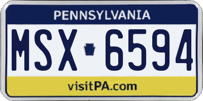 PA license plate MSX6594