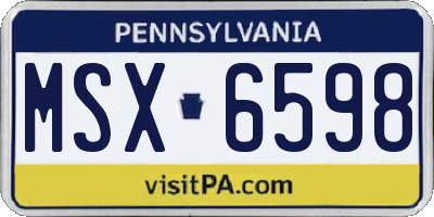 PA license plate MSX6598