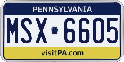 PA license plate MSX6605