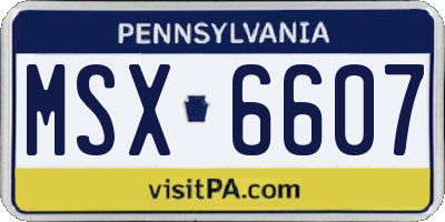 PA license plate MSX6607