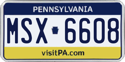 PA license plate MSX6608