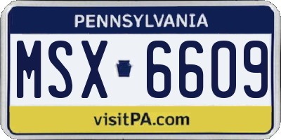 PA license plate MSX6609