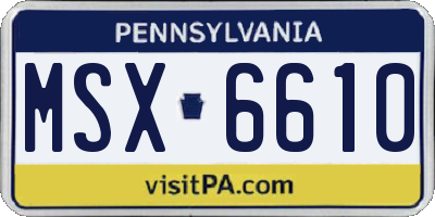 PA license plate MSX6610