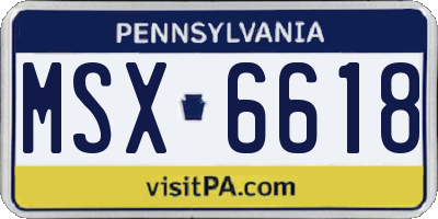 PA license plate MSX6618