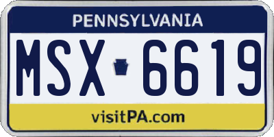 PA license plate MSX6619