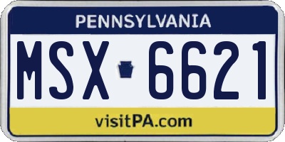 PA license plate MSX6621