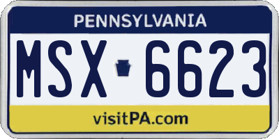 PA license plate MSX6623