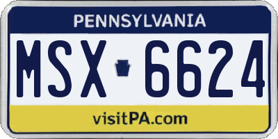PA license plate MSX6624