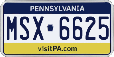 PA license plate MSX6625