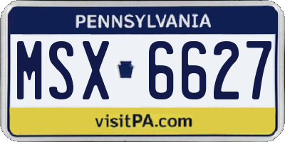 PA license plate MSX6627