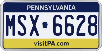 PA license plate MSX6628