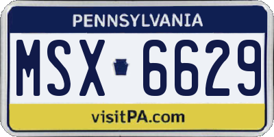 PA license plate MSX6629