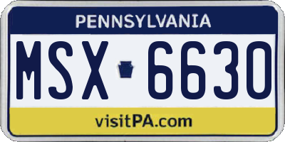 PA license plate MSX6630