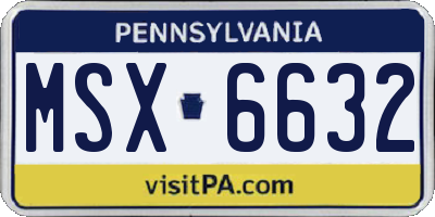 PA license plate MSX6632