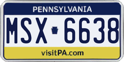 PA license plate MSX6638