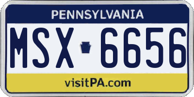 PA license plate MSX6656