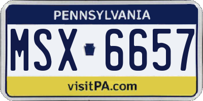 PA license plate MSX6657