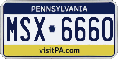 PA license plate MSX6660
