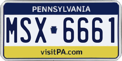 PA license plate MSX6661