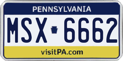 PA license plate MSX6662
